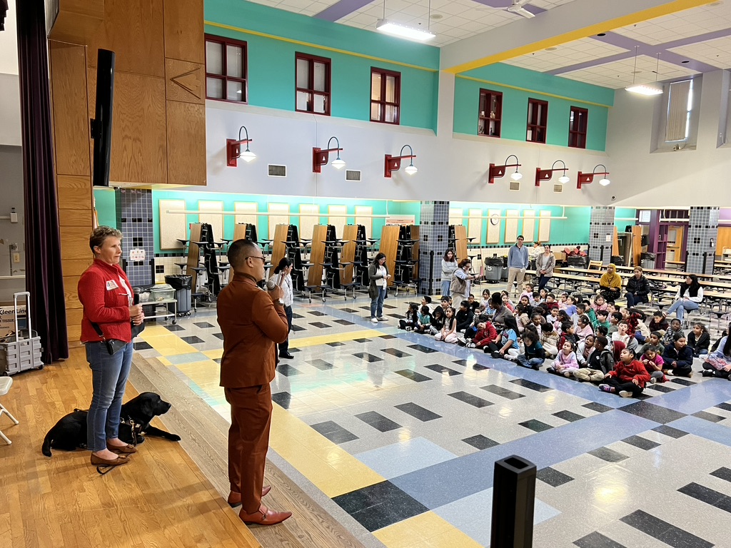White Cane Safety Awareness Assembly to Hooks School First Grade Students